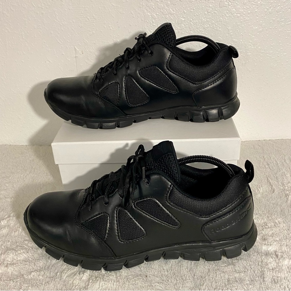 Reebok Work Black Sublite Cushion Shoes Men’s Size 10.5W Soft Toe - Picture 2 of 12